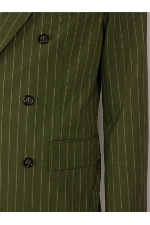 Green cotton double-breasted jacket PAOLO PECORA | L0131521R5A1